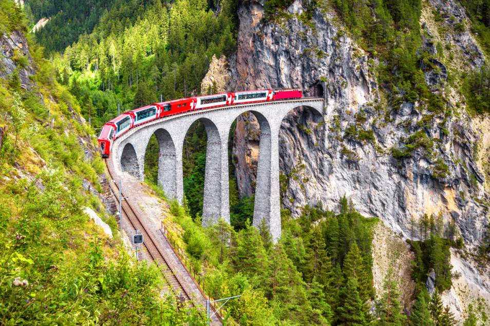 voyager à bord d'un train panoramique Suisse